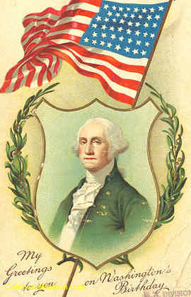 President George Washington Facts Washington D.C - 5"x7" Historical Postcard 