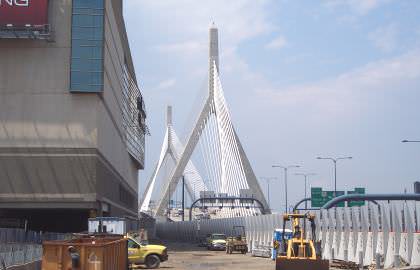 Boston Garden and Zakim Bridge